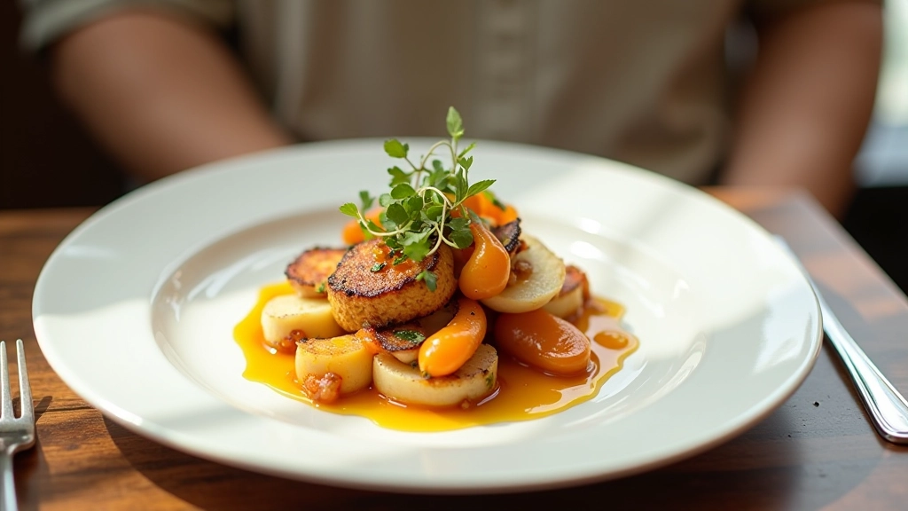 Professioneel gefotografeerde gerechten op wit bord met natuurlijk licht