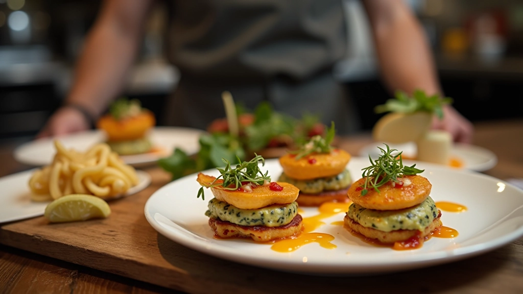 Professional food photography of appetizers and plated dishes