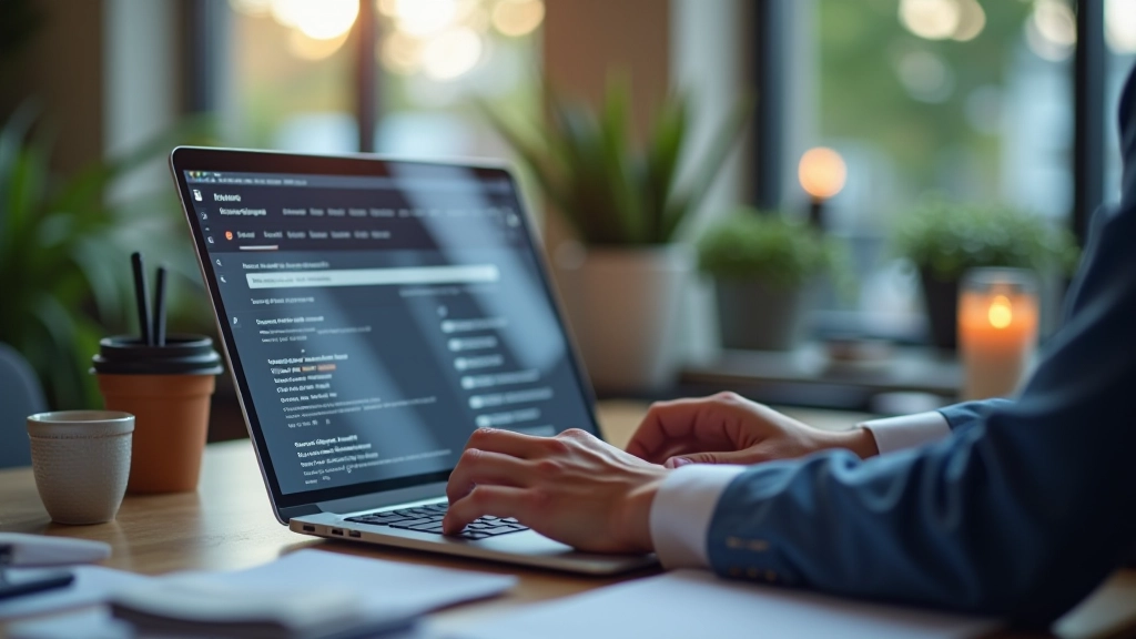 Laptop scherm toont zoekwoord analyse dashboard met lokale zoektermen en search volume