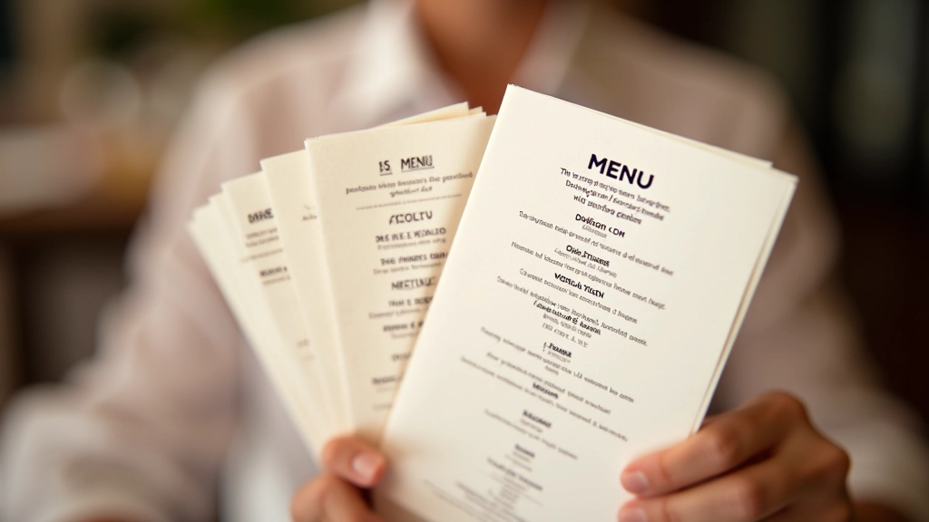 Menukaart met verschillende typografische hiërarchieën en lettertype combinaties