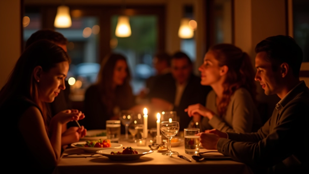 Restaurant met gasten die van een gezellig diner genieten
